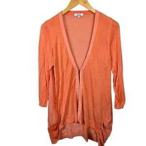 AVA V-Neck Cardigan in Orange